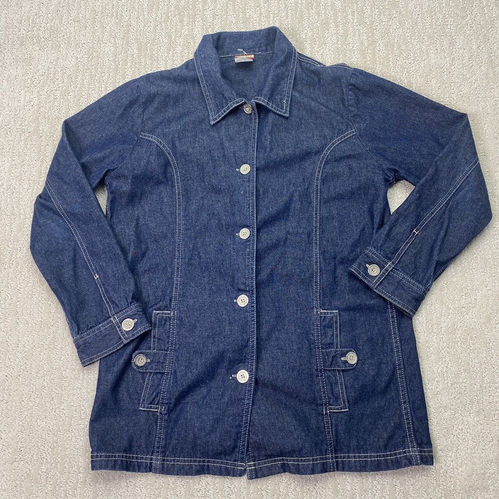 Tudor Court Womens Small Blue Denim Top Button Jacket